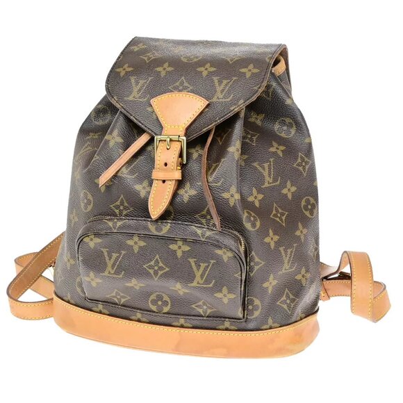 LOUIS VUITTON Montsouris MM Backpack Bag Monogram Leather Brown - Picture 1 of 7